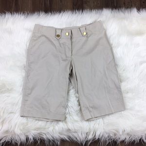 Tory Burch Cream Bermuda Walking Chino Shorts